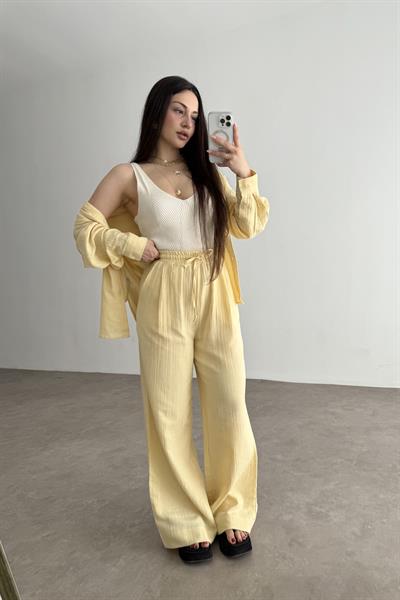 Bymn Clup Müslin Kumaş Gömlek Takım Yellow