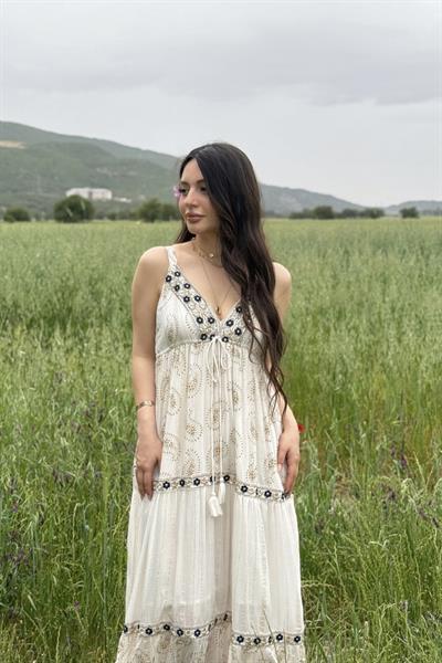 Calista Premium Çiçek işlemeli Elbise