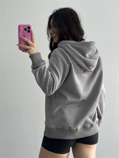 Chmp Kapşonlu Şardonlu Sweatshirt Gri