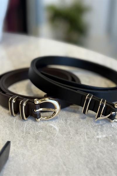 Çift Gold Halkalı Kemer