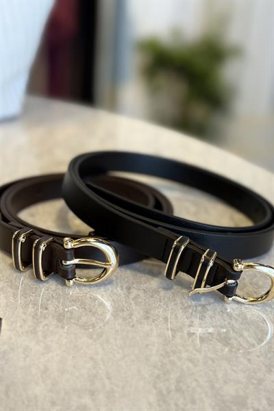 Çift Gold Halkalı Kemer