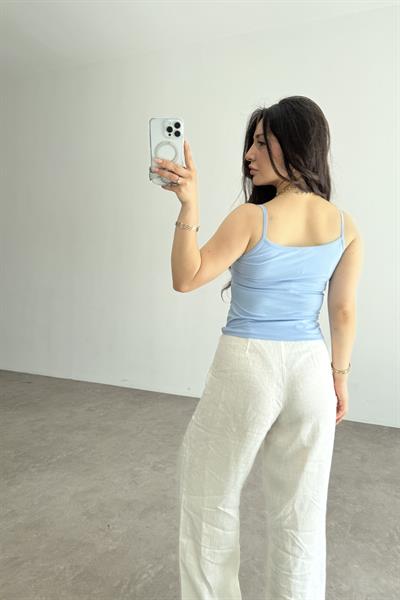 CK Baskılı Askılı Atlet Bebek Mavi