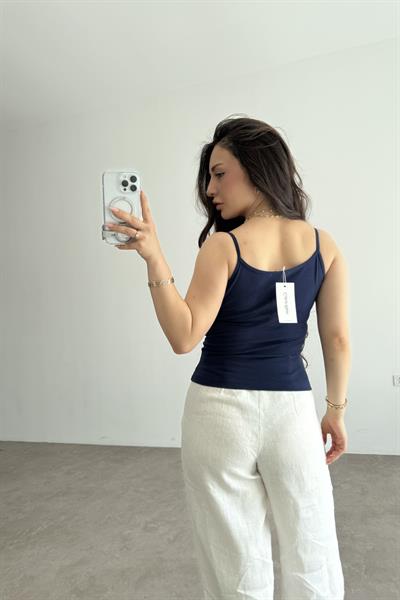 CK Baskılı Askılı Atlet Lacivert