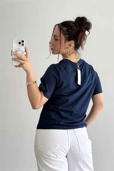 CK Nakış İşlemeli Lacivert T-shirt