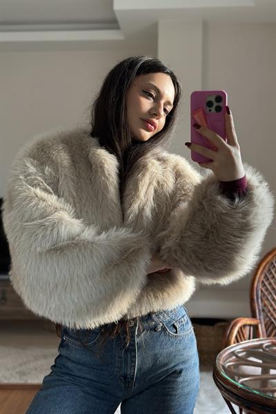 Clara Sıfır Yaka Premium Kürk Taş