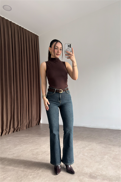 Clns Orj. Vintage Yeşil Flare Jean