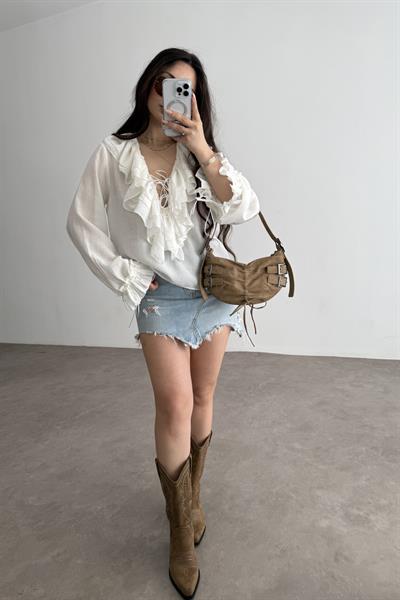 Daisy Bağcıklı Bohem Gömlek