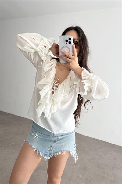 Daisy Bağcıklı Bohem Gömlek