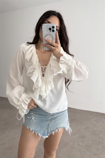 Daisy Bağcıklı Bohem Gömlek