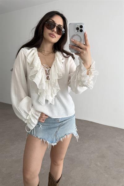 Daisy Bağcıklı Bohem Gömlek