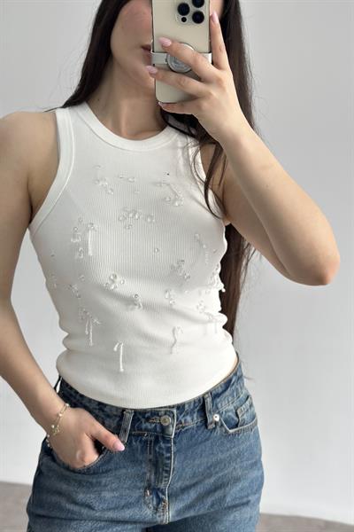 Damla Taş Detaylı Kaşkorse Top