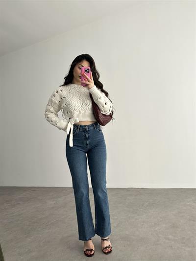 Dreamy Toparlayıcı Mini Flare Orta Mavi Jean