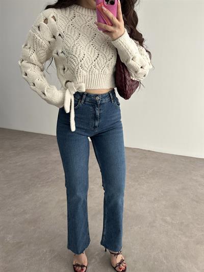 Dreamy Toparlayıcı Mini Flare Orta Mavi Jean