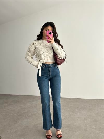 Dreamy Toparlayıcı Mini Flare Orta Mavi Jean