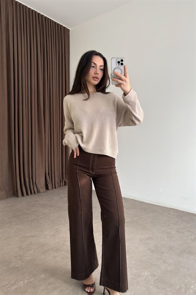 Düz Yakalı Merserize İnce Taş Üst