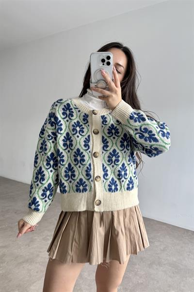 Etnik Desenli Orijinal Marka Triko Hırka 