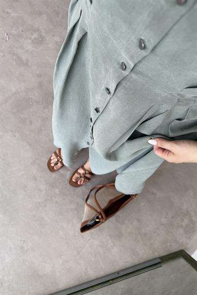 Exotic Pamuk Tensel Haki Elbise