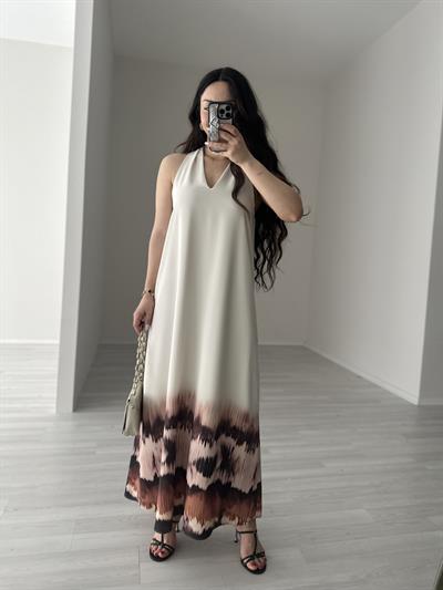 Demeter Eteği Desenli Elbise