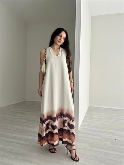 Demeter Eteği Desenli Elbise