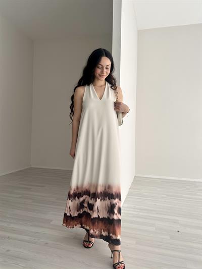 Demeter Eteği Desenli Elbise