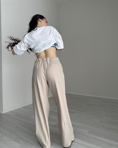 F/ZR Model Boxer Detaylı Bej Pantolon