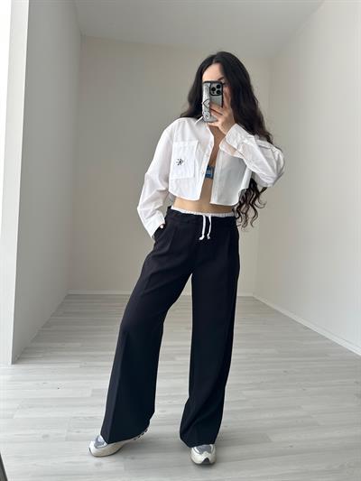 F/ZR Model Boxer Detaylı Siyah Pantolon