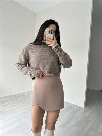 ZR Model Klasik Kesim Kahve Şort Etek