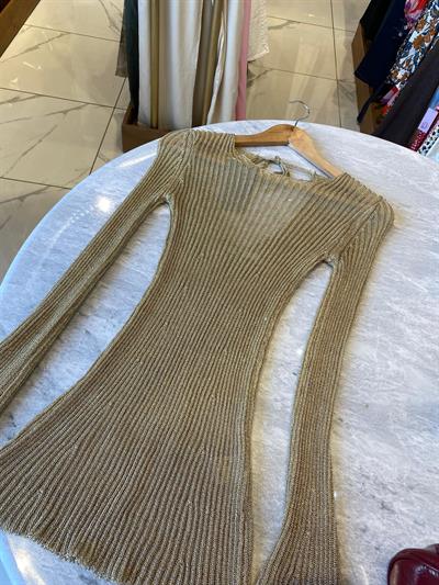 Gold Çelik İplik Premium Örme Elbise