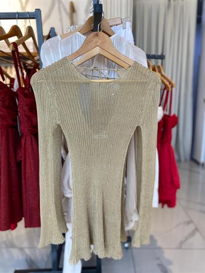 Gold Çelik İplik Premium Örme Elbise