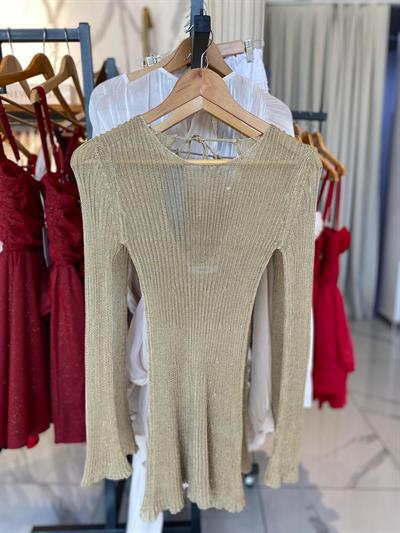 Gold Çelik İplik Premium Örme Elbise