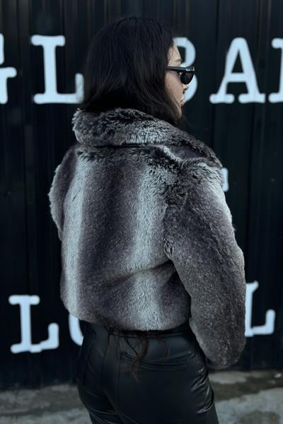 Griseo Premium Kalite Fermuarlı Yakalı Kürk