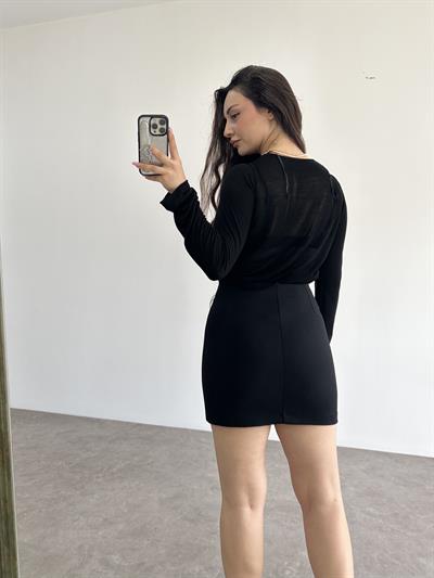 Gül Broşlu Premium Etek