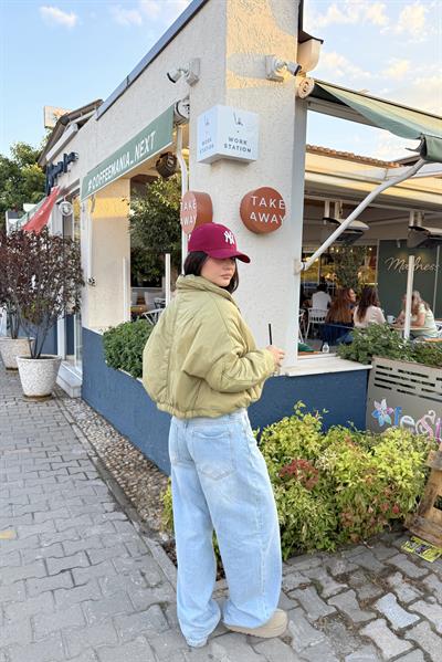 Hafif Dolgulu Şişme Yeşil Ceket