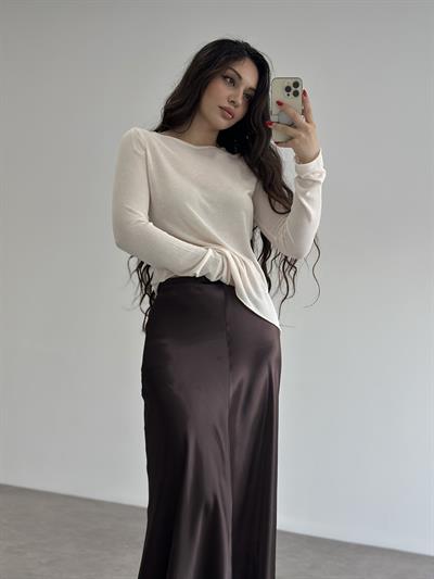 Hafif Transparan Basic Ekru Triko