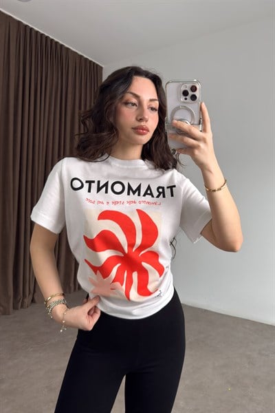 Hm Orijinal Tramonto Baskılı Beyaz Tişört