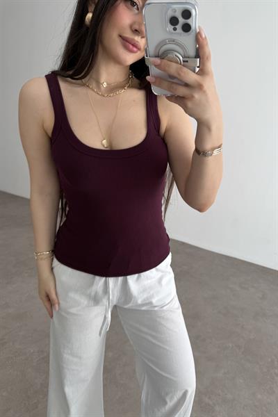 Kalın Biyeli Atlet Mürdüm 