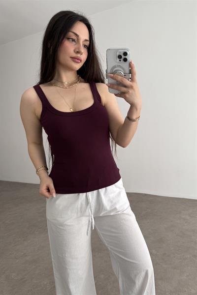 Kalın Biyeli Atlet Mürdüm 