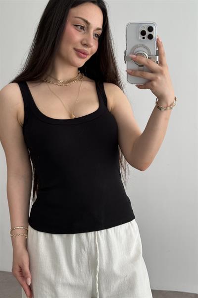 Kalın Biyeli Atlet Siyah