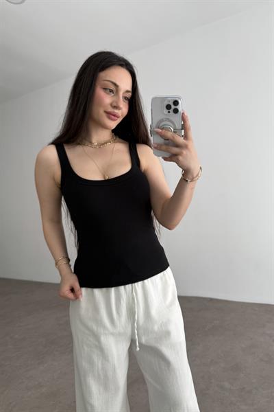 Kalın Biyeli Atlet Siyah