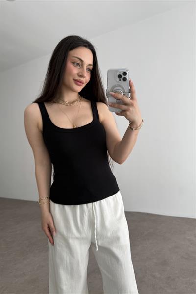 Kalın Biyeli Atlet Siyah