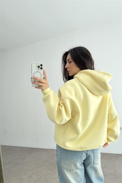 Kapşonlu Şardonlu Sweatshirt 