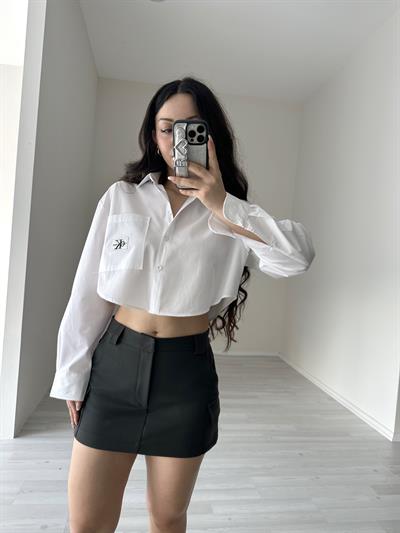 Kare Cepli Crop ck Gömlek