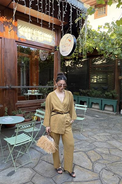 Keten Kemerli Lüks Takım Camel