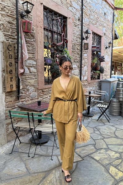 Keten Kemerli Lüks Takım Camel