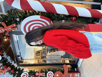 Kırmızı Premium Saç Örgü Kazak