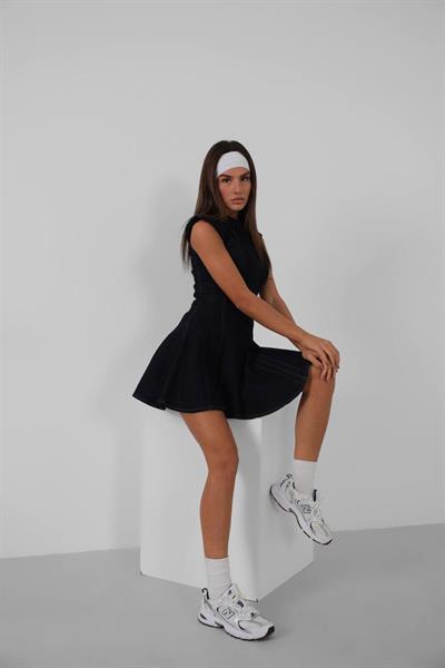 Kloş Etekli Lacivert Denim Elise