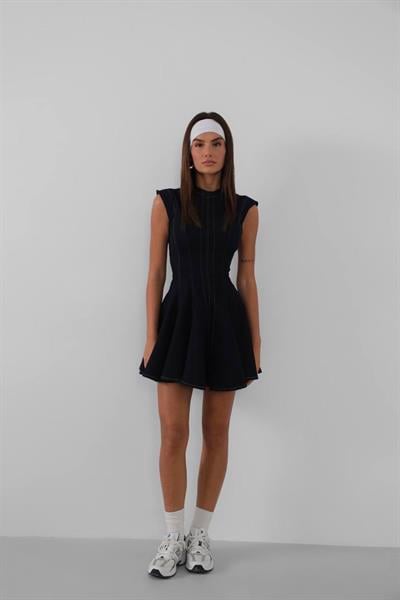 Kloş Etekli Lacivert Denim Elise