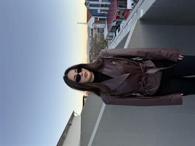 Kruvaze Vatkalı Kuşaklı Bordo Deri Ceket