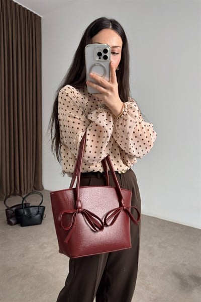 Kurdeleli Çanta Bordo