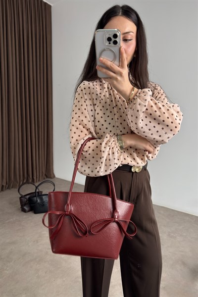 Kurdeleli Çanta Bordo